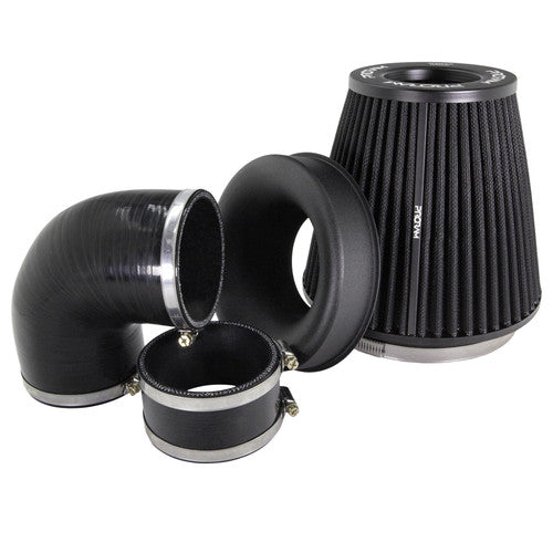 Ramair PRORAM Focus ST 225 induction kit showing the air filter, hoses, and intake components for improved engine airflow.