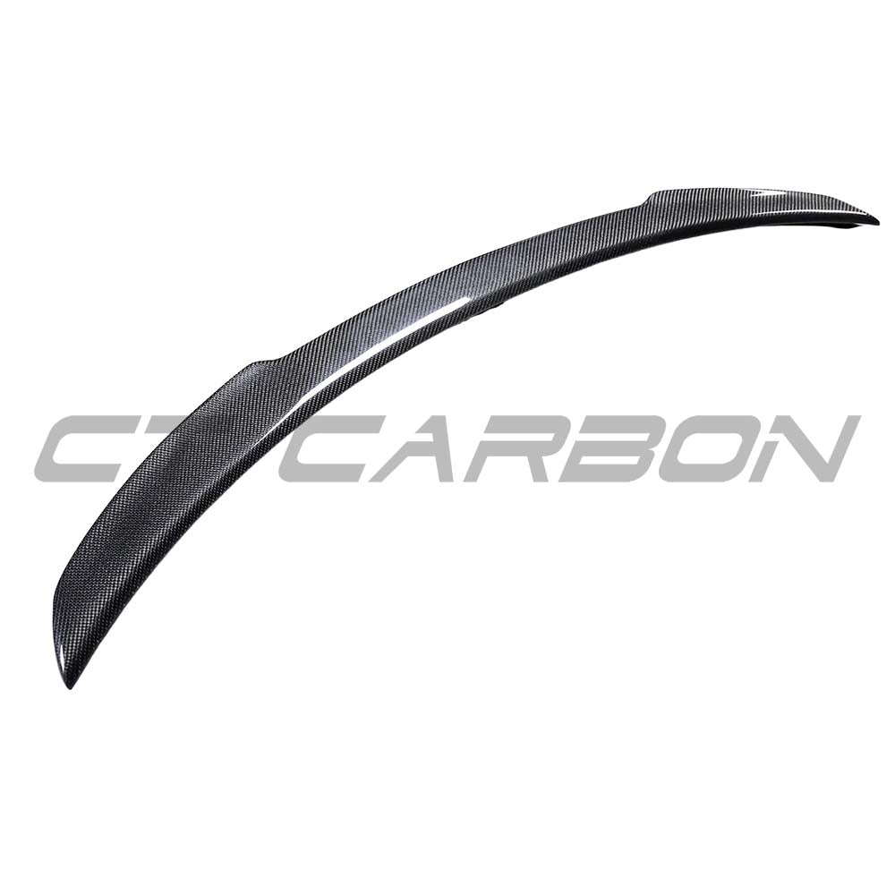 Carbon fiber spoiler for Mercedes C Class W206 saloon 2021-2023 by CT Carbon, shown on the vehicle's rear trunk lid.