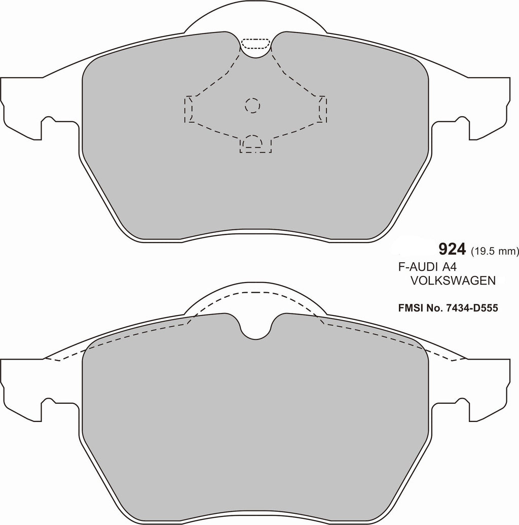 PBS Brake Pads for 0924 Golf GTI MK4 1.8 Audi Ford Seat Skoda VW, high-performance replacement brake pads.