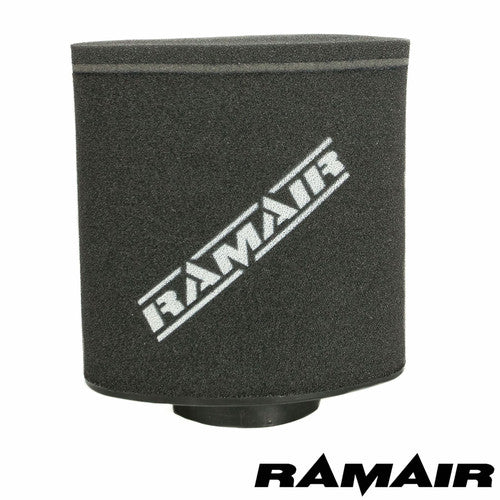 Ramair Abarth Fiat 500 1.4T and esseesse 595 air filter induction intake kit installed, showcasing the high-performance air filter system.