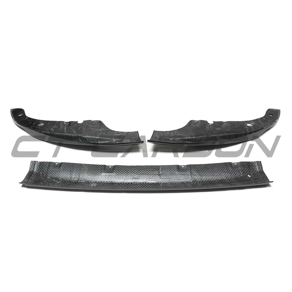 BMW G20 3 Series Pre-LCI 2019-2022 dry carbon fibre splitter by CT Carbon, showcasing its sleek, aerodynamic design.