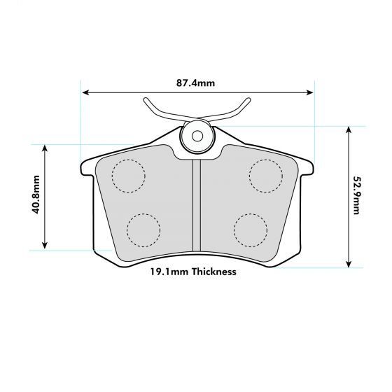 PBS Lucas Performance Brake Pads for VW Passat, rear brake pads with detailed metal backing and friction material.