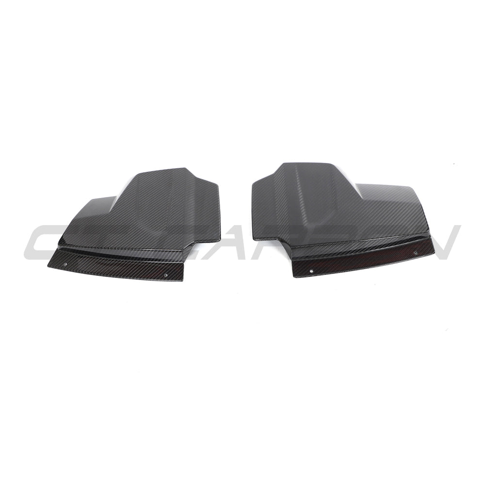 CT Carbon carbon fiber engine and air box cover for Audi R8 Coupe 2015-2024, showcasing sleek, textured automotive accessories.