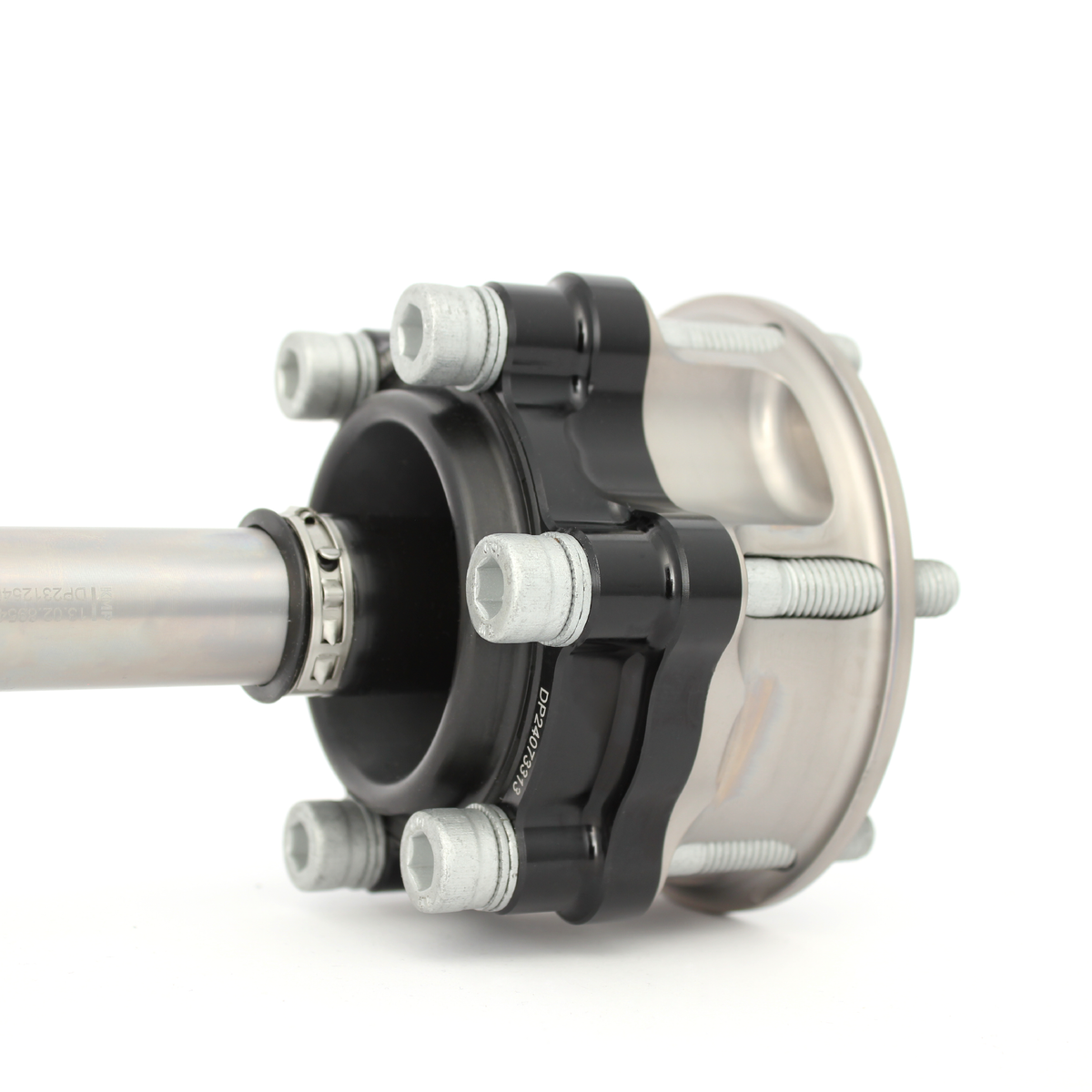 KMP Drivetrain BMW F8X M Series driveshaft with tripod joint, detailed view of the automotive component.