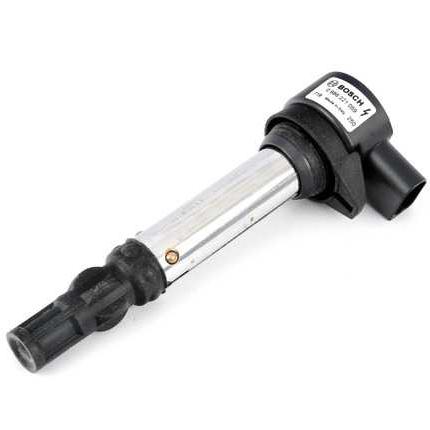 Genuine BMW E90 E92 E93 S65 M3 ignition coil showing the coil with connector and part number 12137841754.