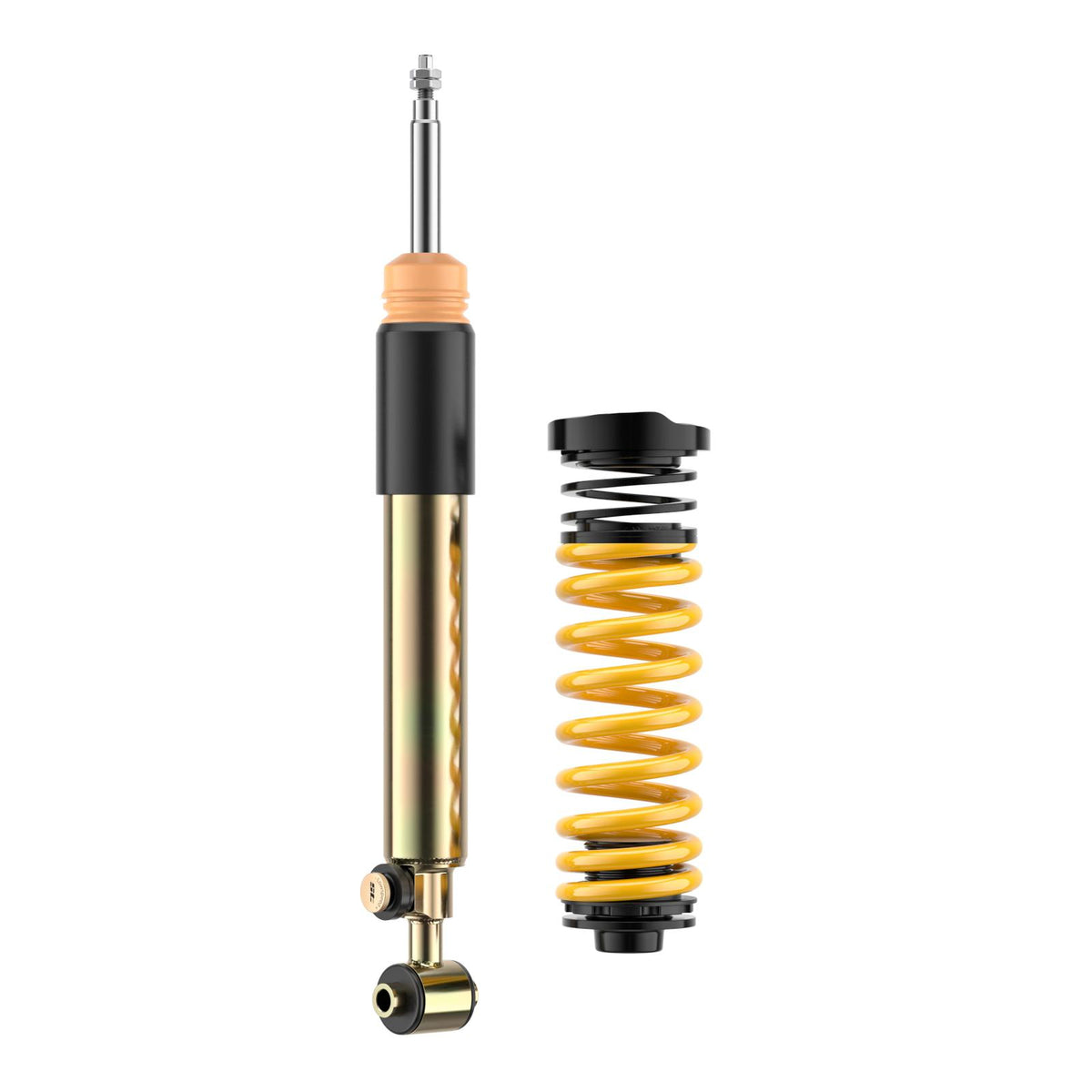 ST Suspension ST XTA plus coilovers for BMW F20 to F36 models, showing adjustable shock absorbers and mounting hardware.