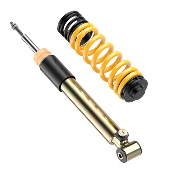 ST Suspension ST XTA PLUS coilovers with adjustable damping and top mounts for BMW E92/E90 M3, showing the coilover assembly.