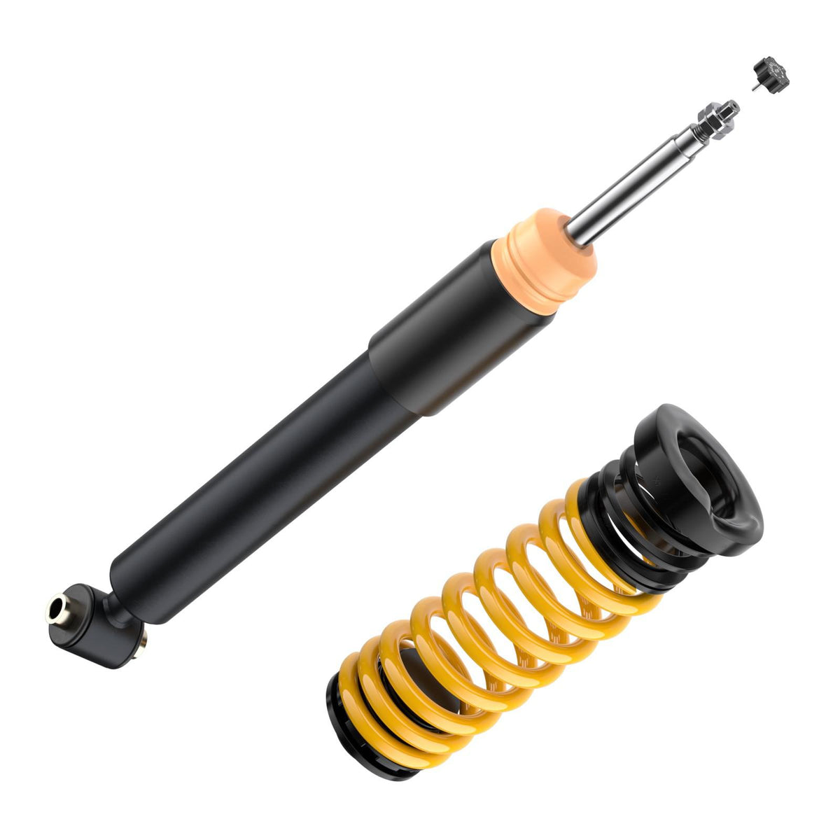 ST Suspension coilovers for BMW F20/F21 M135i, F22/F23 M235i, F30 340i, and F32/F33/F36 440i models, front and rear suspension components
