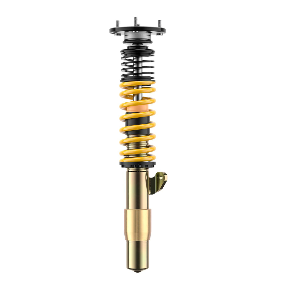 ST Suspension coilovers with adjustable damping and top mounts for BMW E92/E90 M3, featuring coil spring suspension and mounting hardware.