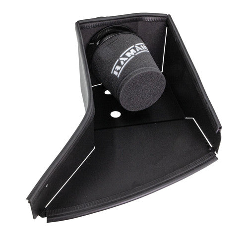 Ramair cone air filter intake induction kit installed in a 2.0 Audi TT (8J) engine bay, showcasing the high-performance filter and intake components.