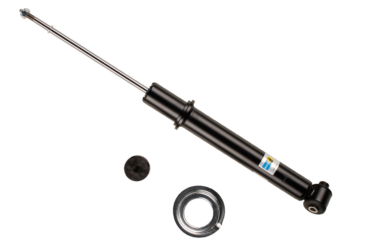 Bilstein B4 rear shock absorber for Audi 50, Volkswagen Derby and Polo, showing the metal coil and mounting components.