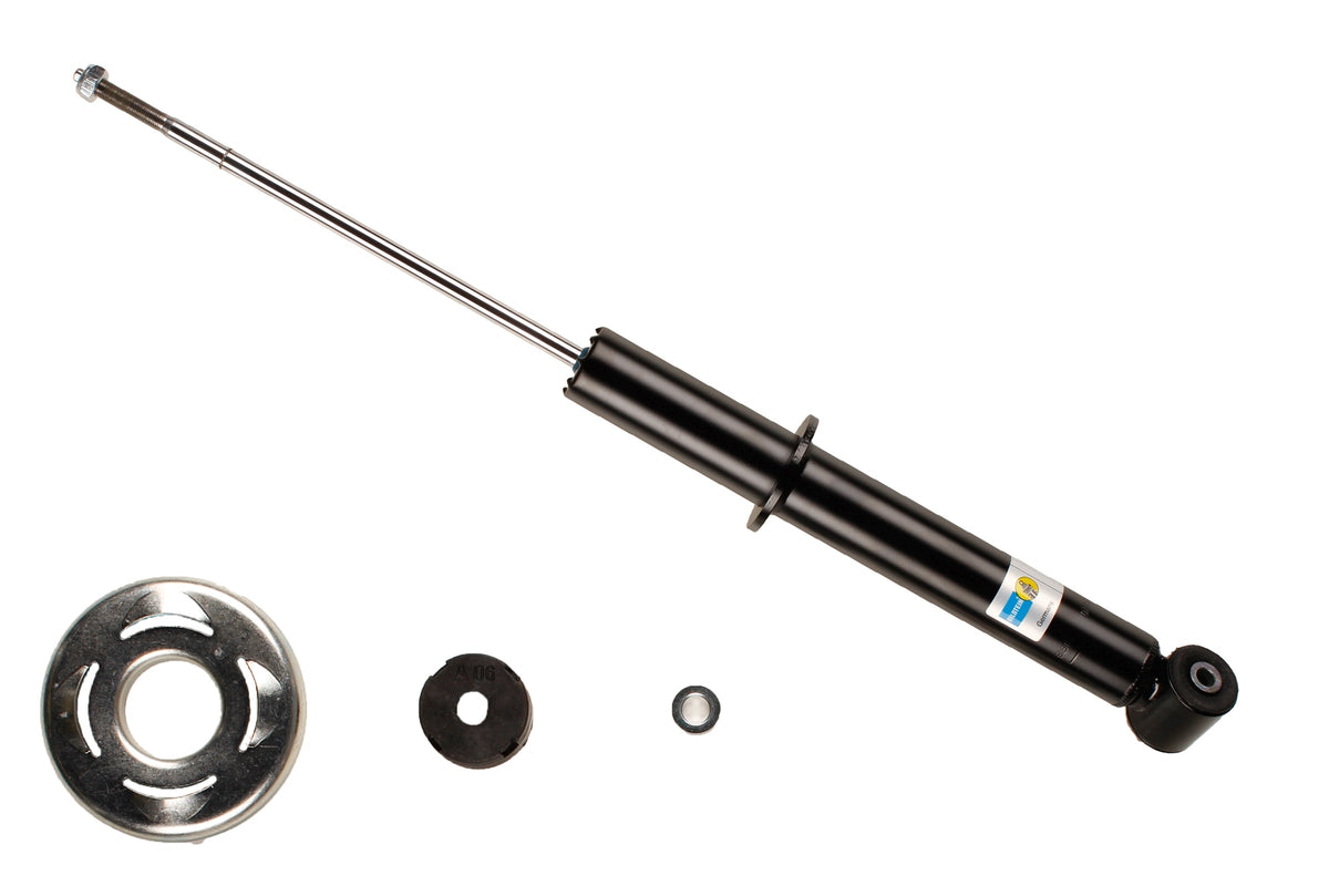 Bilstein B4 rear shock absorber for Volkswagen Polo 6N2, showing the durable shock absorber with mounting components.