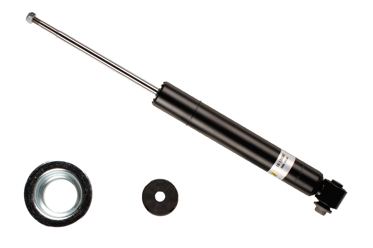 Bilstein B4 rear shock absorber for BMW 5 Series E60, showing the black metal shock with mounting components.