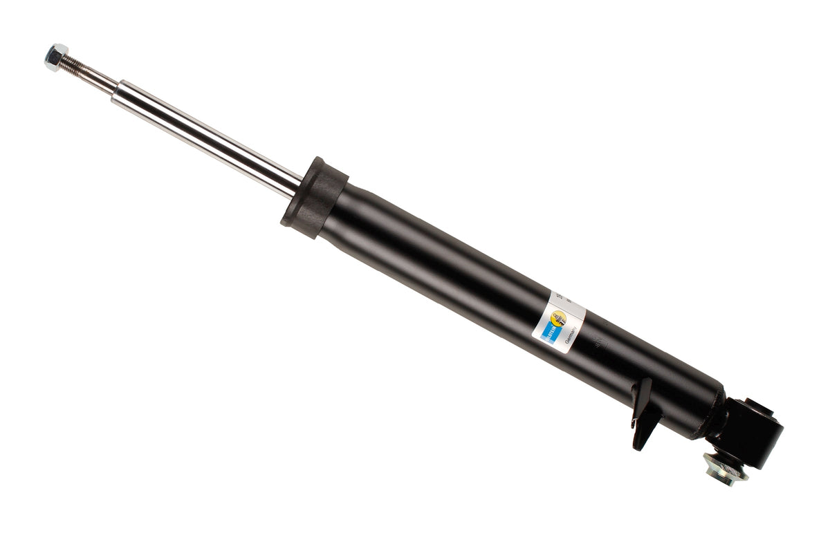 Bilstein B4 rear shock absorber for BMW X5 E70, showing the black coil spring and shock body with mounting hardware.
