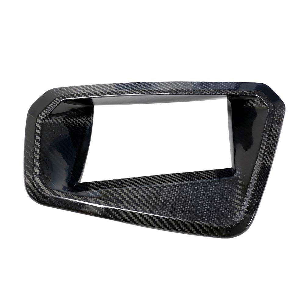 BMW G87 M2 2023 dry carbon fibre heads-up display cover by CT Carbon, showcasing sleek, textured carbon fibre surface.