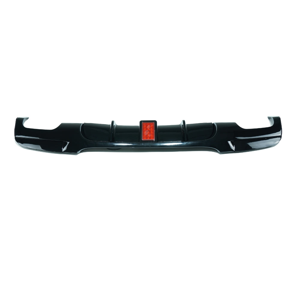 Gloss black LED diffuser with quad tips for BMW 3 Series E90/E91 2005-2011 by CT Carbon, showing sleek design and quad exhaust tips.