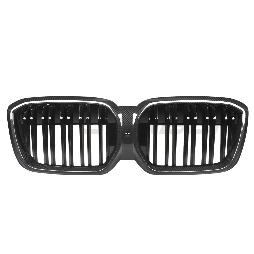 BMW G08 IX3 LCI 2021-2024 double slat carbon fibre grille by CT Carbon, showcasing sleek black carbon fiber design