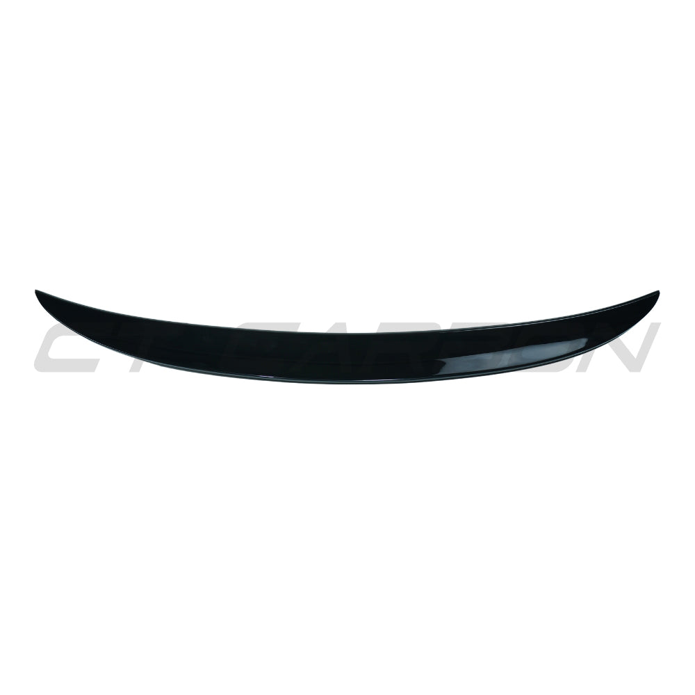 BMW 3 Series M3 E92 spoiler in gloss black by CT Carbon, showcasing the V3 aerodynamic spoiler design on the car.