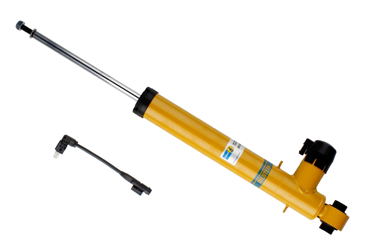 Bilstein B4 Damptronic front shock absorber for BMW 1-4 Series F20-F36, showing the metal cylinder and mounting components.