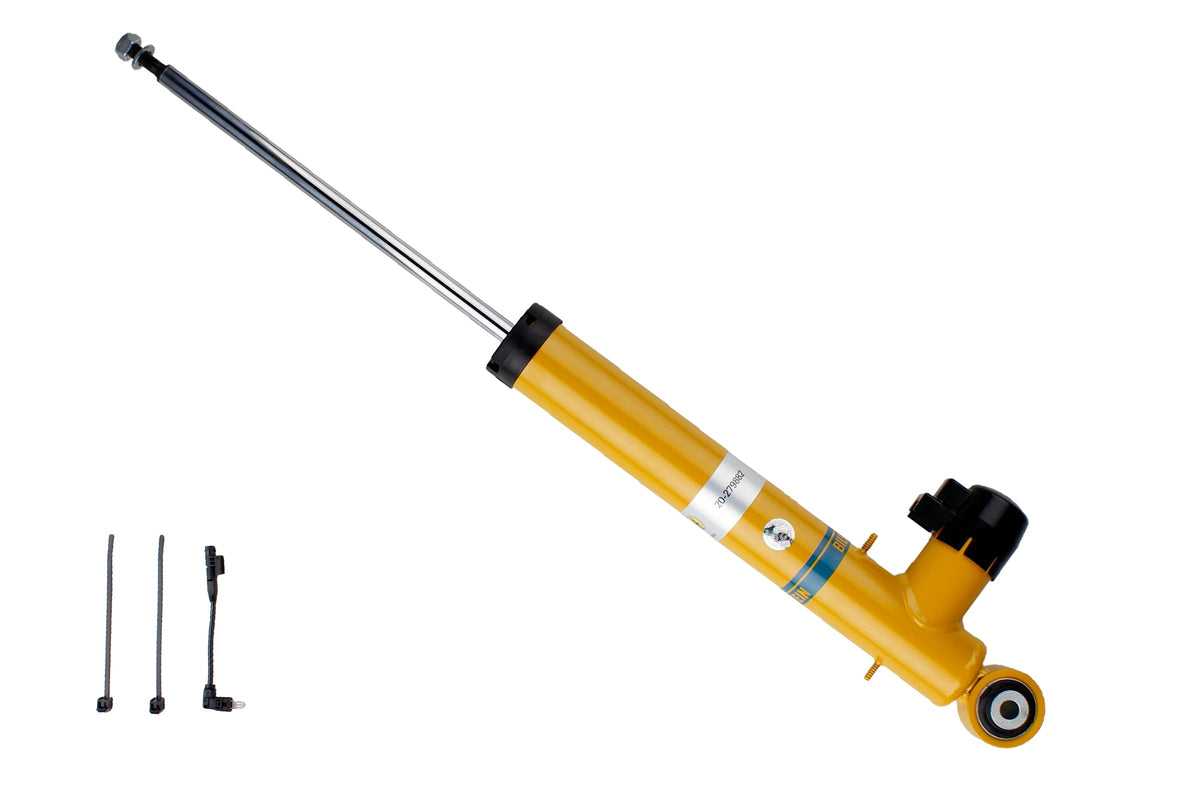 Bilstein B6 Damptronic rear shock absorber for Audi Q2 torsion beam, showing the shock unit with mounting components.