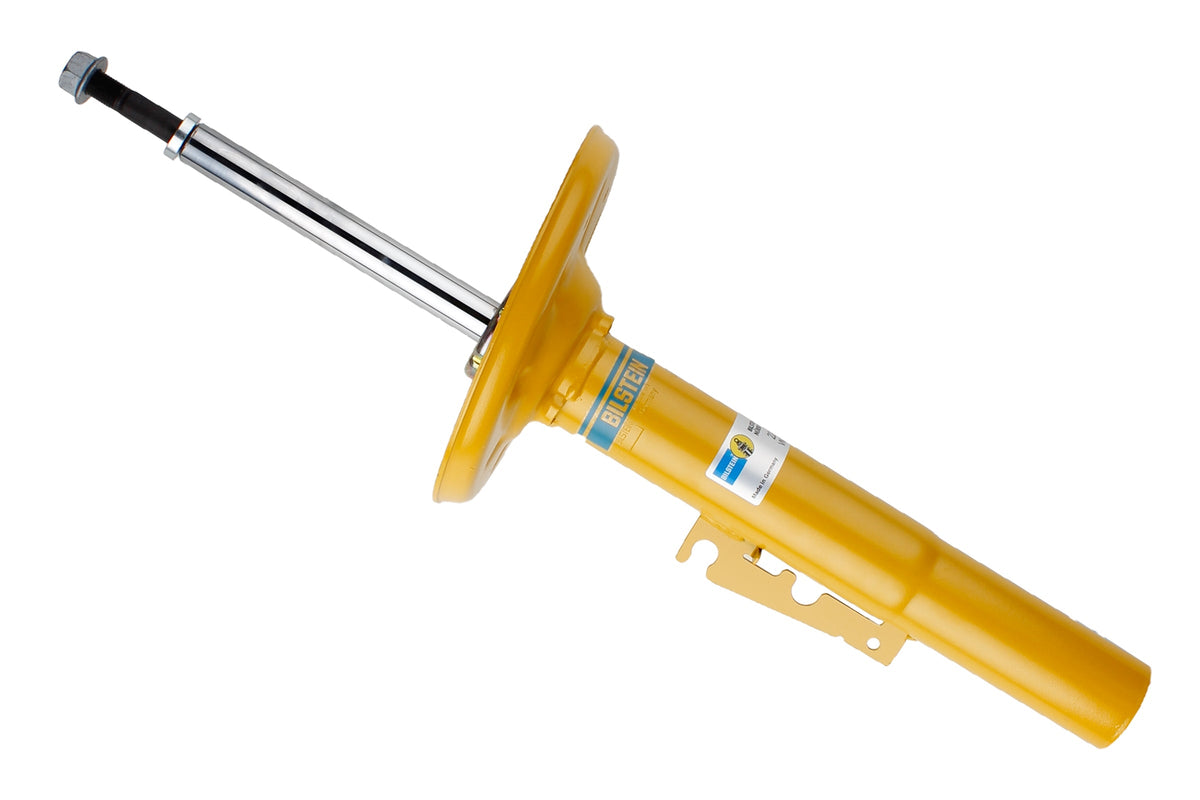 Bilstein B6 front shock absorber for Porsche Boxster 986, high-performance suspension component, mounted on vehicle.