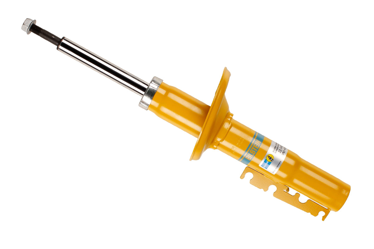 Bilstein B8 performance rear shock absorber for Porsche Boxster 986, featuring durable metal construction and shock mounting components.