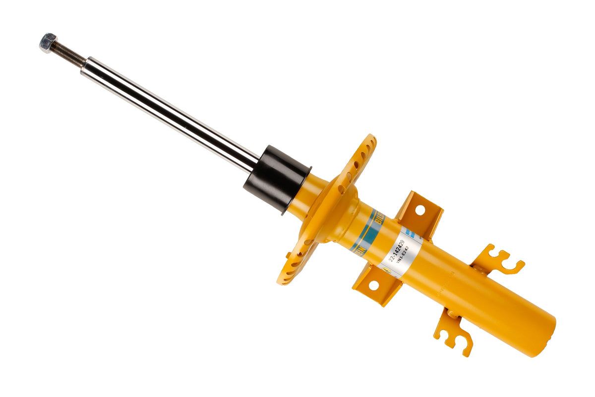 Bilstein B6 front shock absorber for Volkswagen Bus T5, showing the durable metal body and mounting components.
