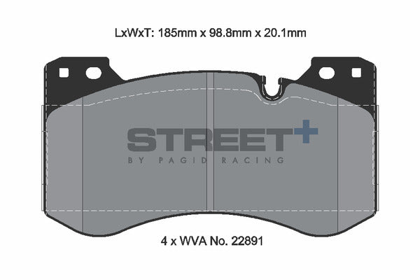 Pagid front brake pad set for BMW M2, M3, M4 G8X models, high-performance brake pads for street driving.