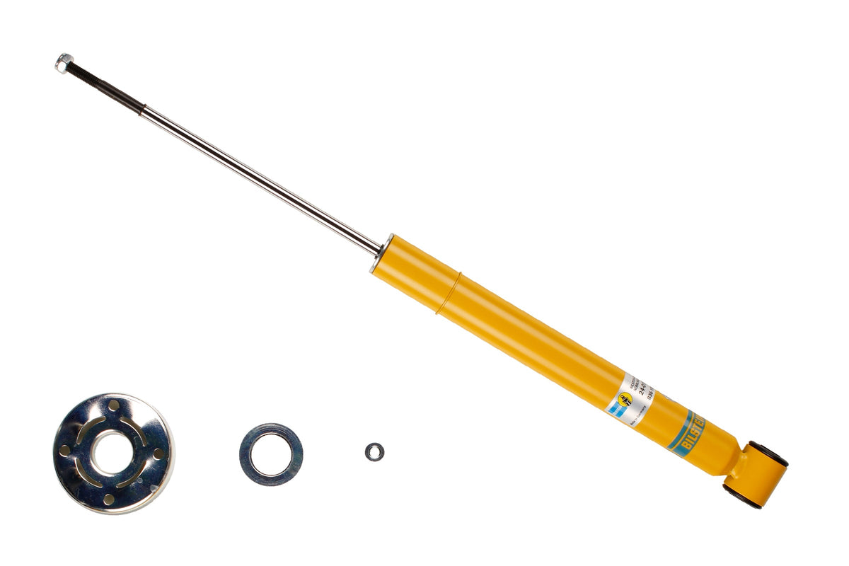 Bilstein B6 rear shock absorber for Volkswagen Passat and Santana, showing the metal body and mounting components.