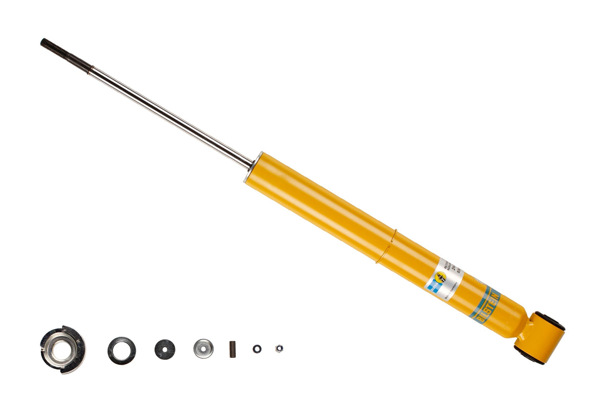 Bilstein B6 rear shock absorber for Audi Cabriolet, showing the metal shock unit with mounting components.