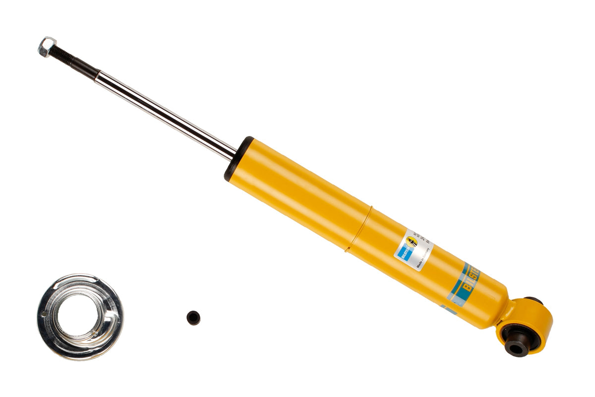 Bilstein B6 rear shock absorber for Audi 100, 200, A6, and V8 models, showing the durable metal construction and mounting features.