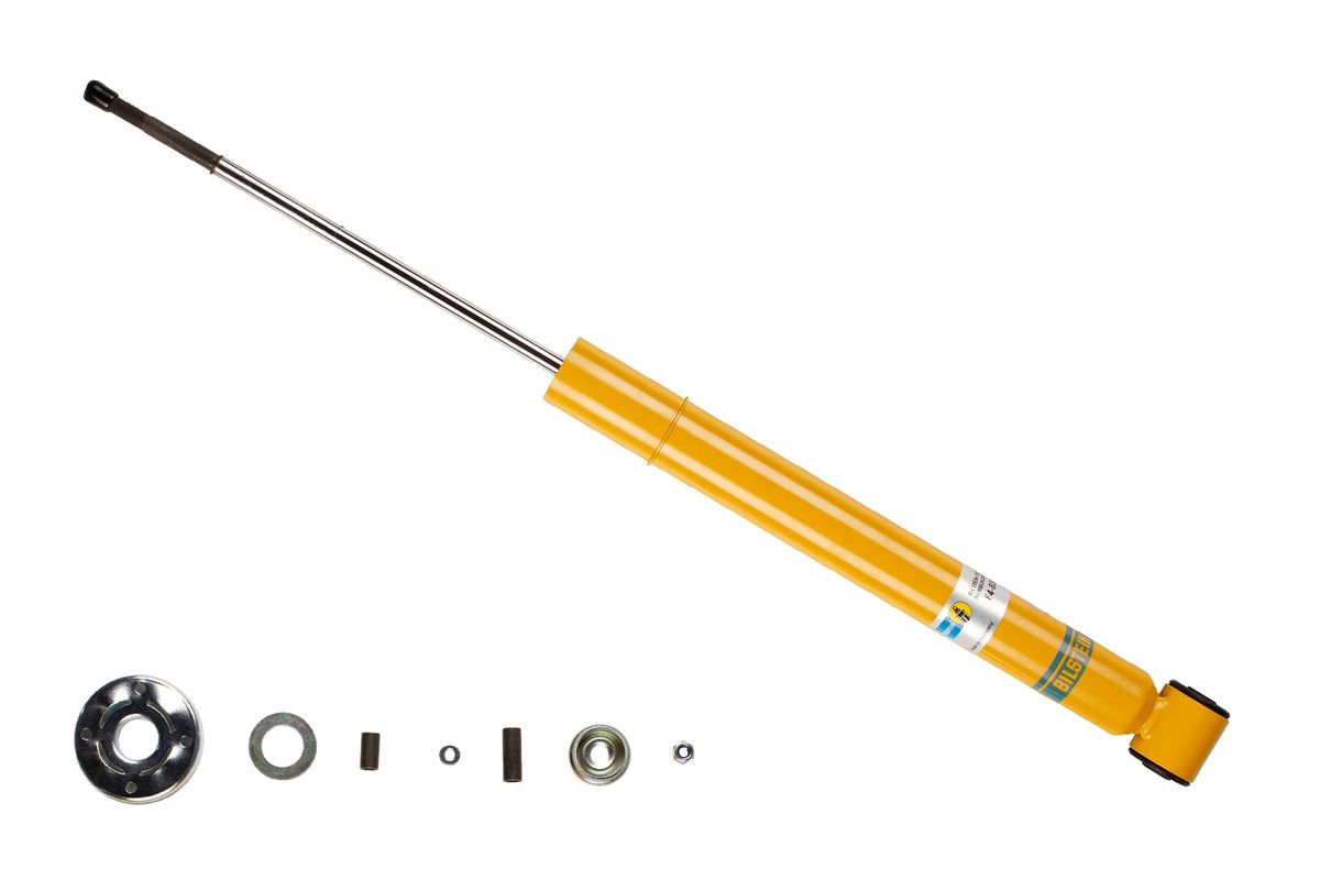 Bilstein B6 rear shock absorber for Audi A4, showcasing the durable shock absorber with mounting components.
