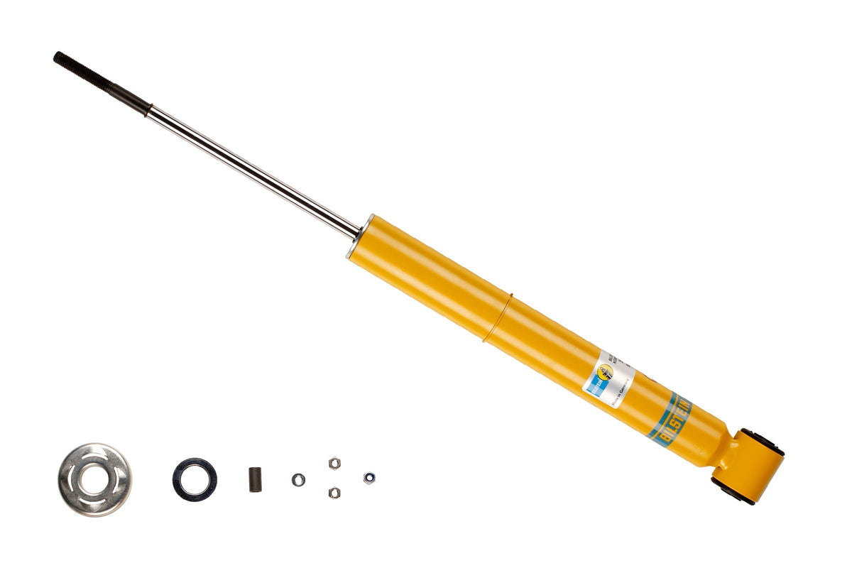 Bilstein B8 rear shock absorber for Volkswagen Polo and Seat Ibiza, showing the durable metal body and mounting hardware.