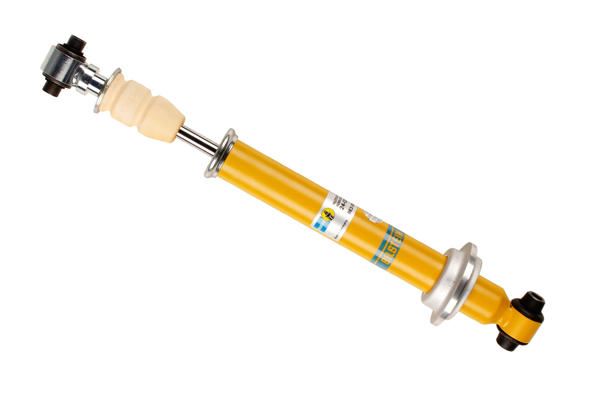 Bilstein B8 rear shock absorber for Audi A4, showing the black metal coil and mounting components.