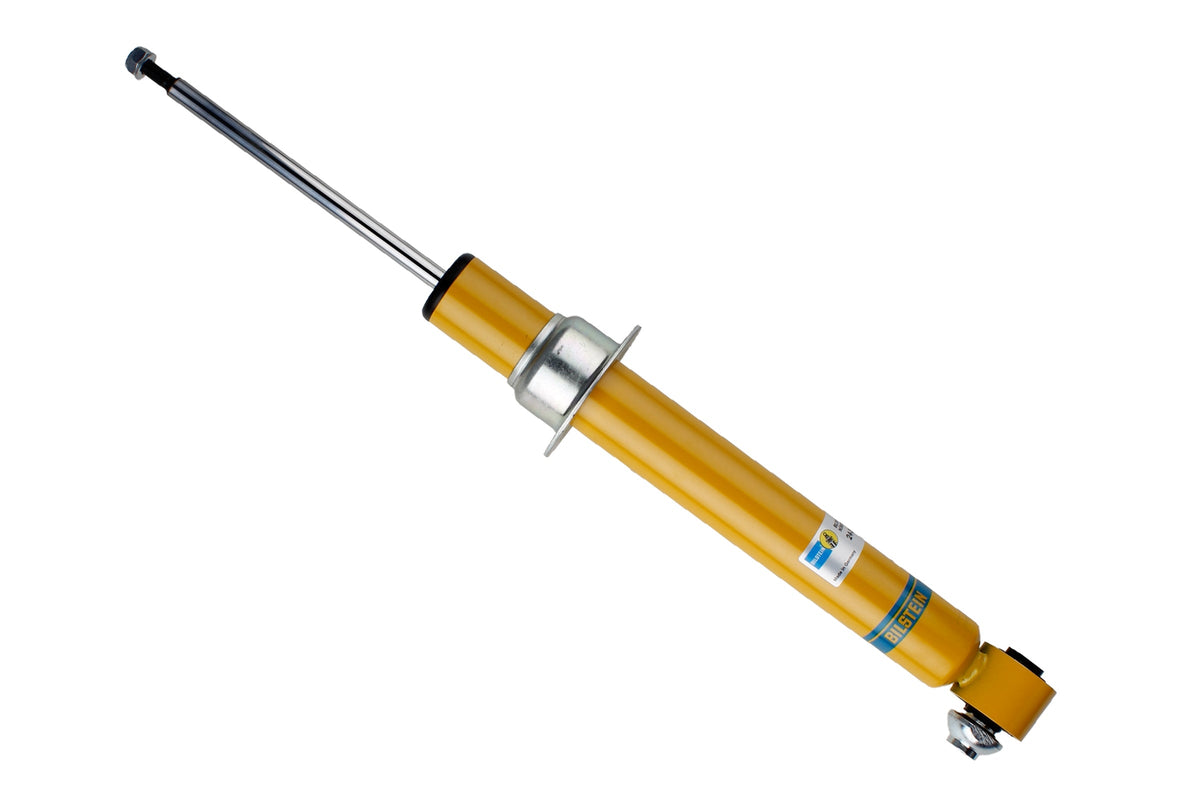 Bilstein B8 rear shock absorber for BMW 5 Series G30 M-Sport, showing the coil spring and shock body in close-up image.