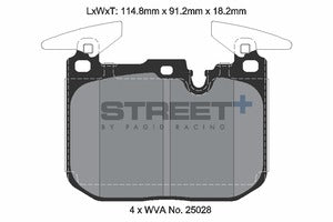 Pagid front brake pad set for BMW M135i, M235i, M140i, M240i F2X models, showing brake pads with packaging.