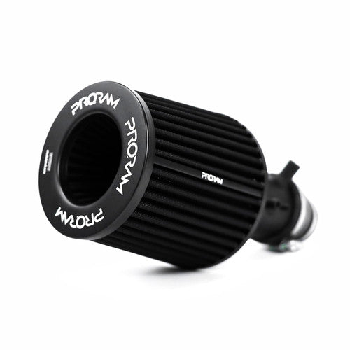Ramair induction kit installed in a vehicle, showcasing the high-performance air intake system with branded components.