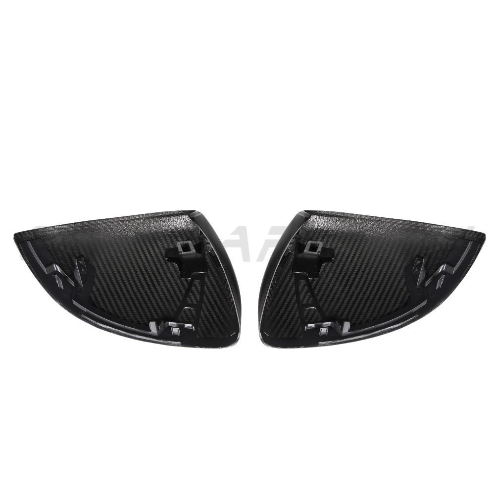 Mercedes W206 C-Class 2021+ CT Carbon pre-preg carbon fiber mirrors with sleek, aerodynamic design and polished finish.