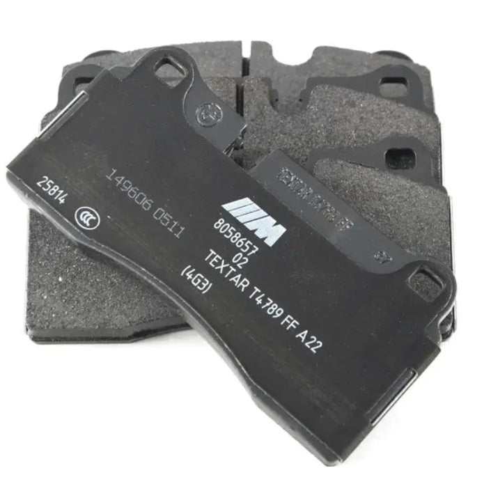Genuine BMW M2 Competition rear brake pads, model 2NH, showing the brake pad set designed for BMW M2 vehicles.