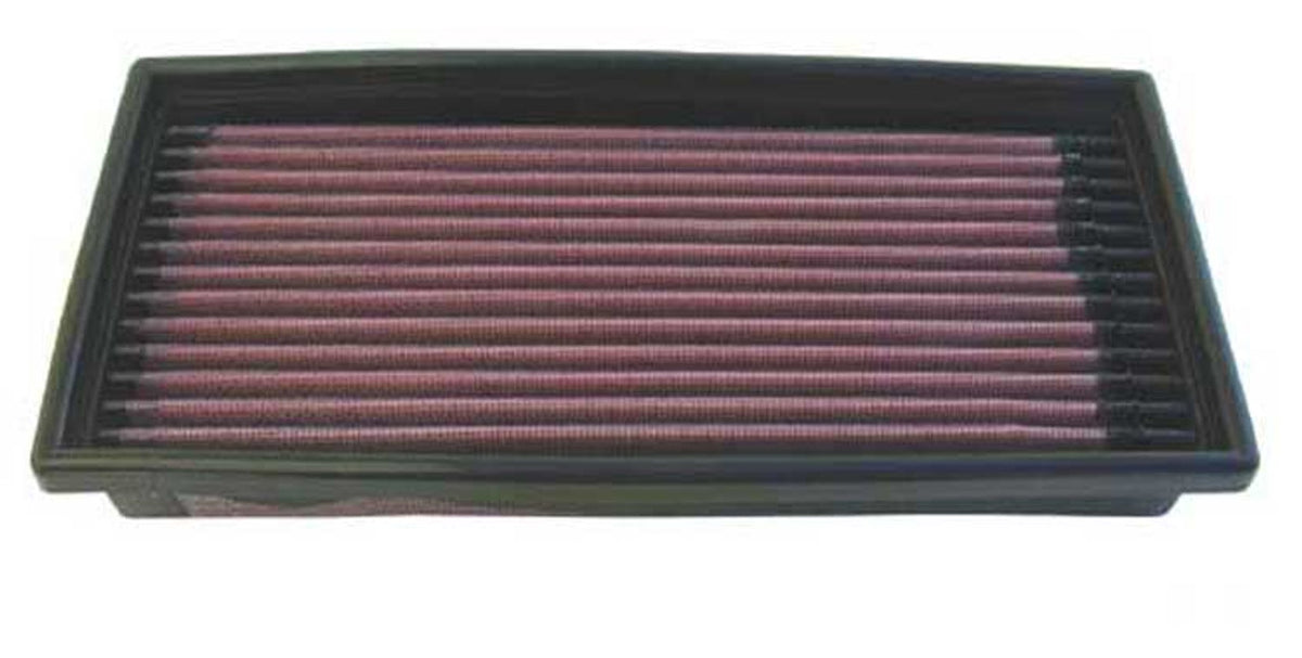 K&N panel air filter for VW Golf MK1 GTI, high-performance automotive air filter with pleated cotton media.