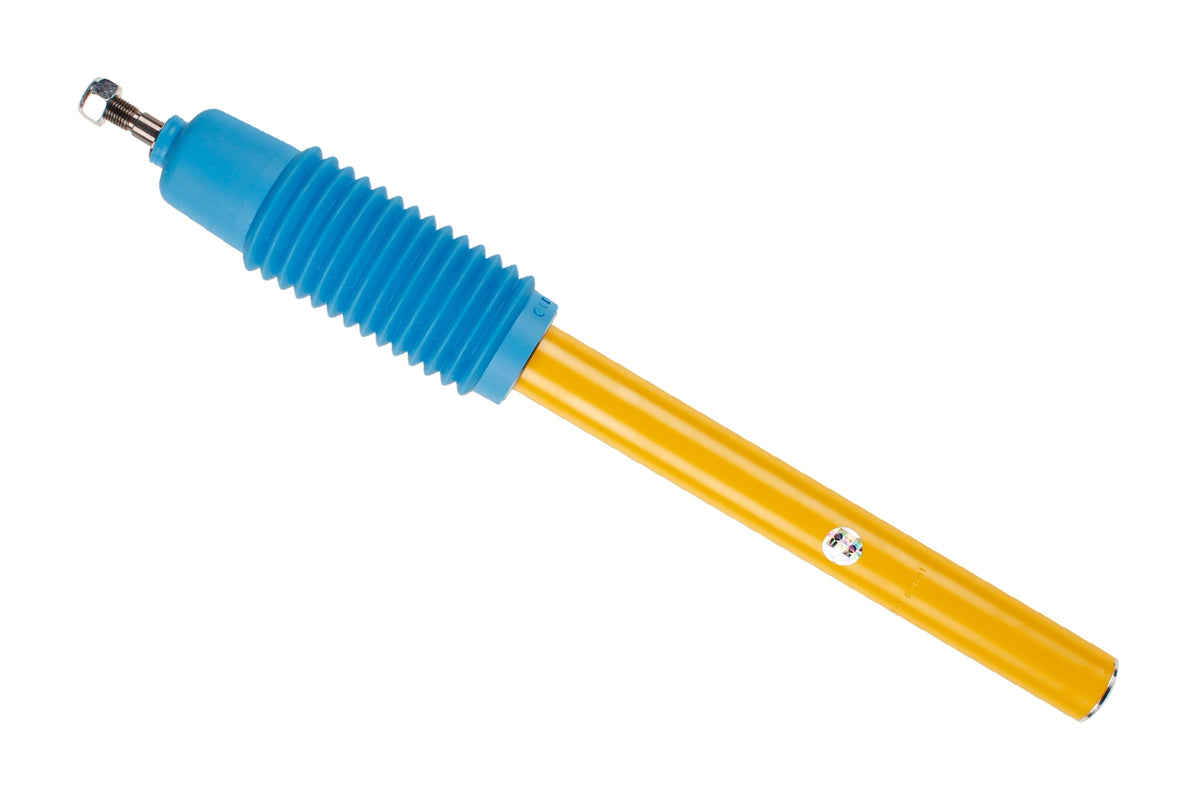 Bilstein B6 front shock absorber for Porsche 924, 944, and 968 models, showing a sturdy metal shock absorber with mounting components.
