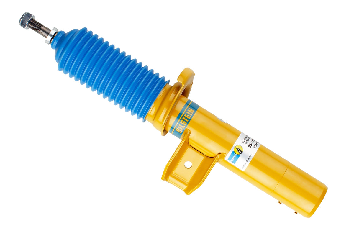 Bilstein B6 shock absorber for BMW 3 Series E90, showing the silver coil spring and durable metal body.