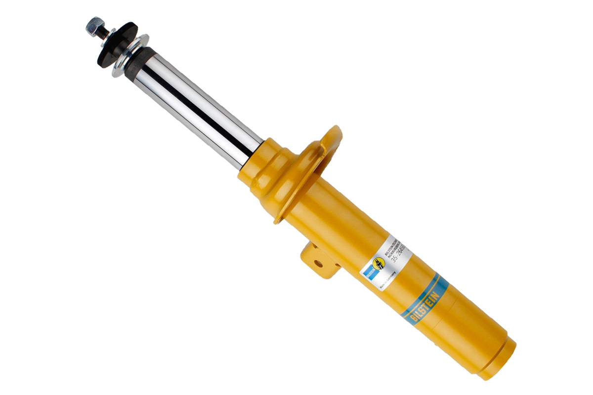 Bilstein B6 front left shock absorber for BMW 1-4 Series F20-F36 4WD, durable automotive suspension part, close-up view