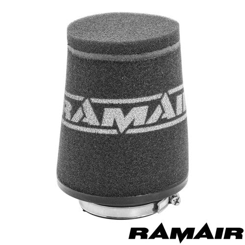 Ramair Peugeot 107 SR induction kit with foam air filter, featuring branded Ramair logo and performance air filter components.