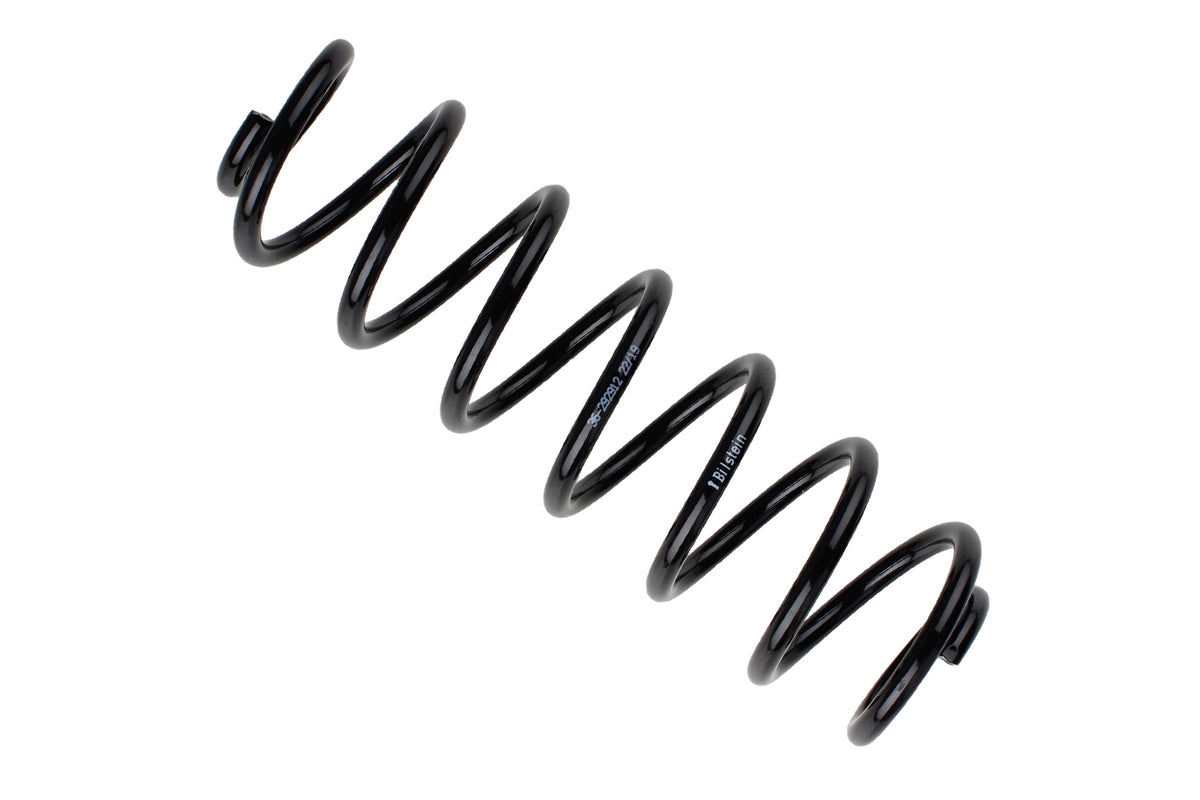 Bilstein B3 rear coil spring for Volkswagen Golf VII, part 36-292912, showing the black coil spring with metal coils and mounting ends.