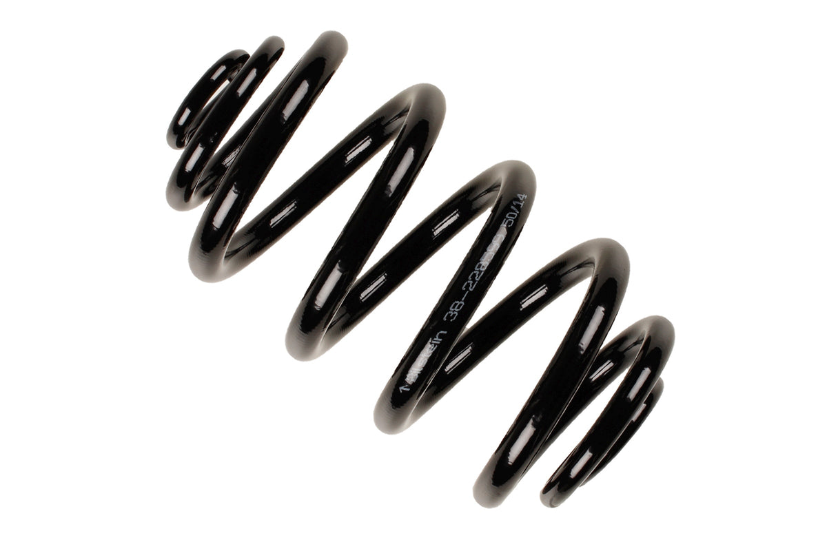 Bilstein B3 OE Replacement Coil Spring for BMW X3 E83, part number 38-228599, showing a black coil spring on a plain background.