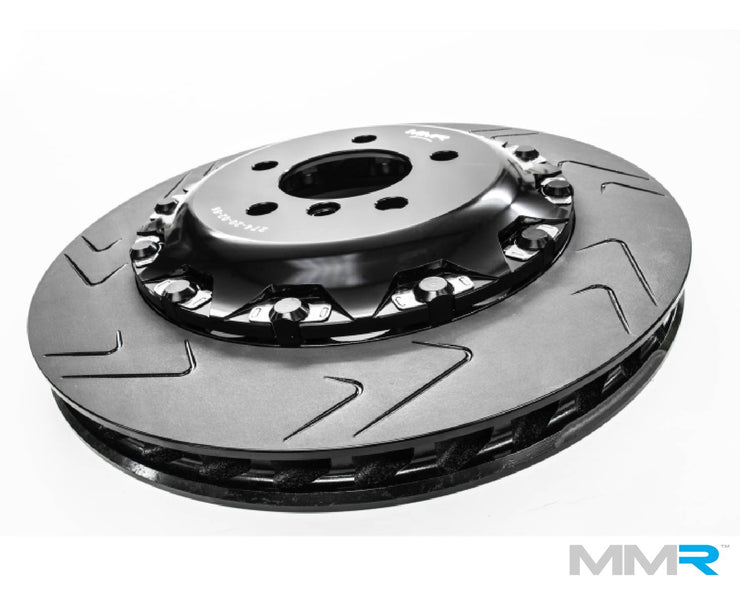 MMX Performance forged monoblock big brake kit with 380mm discs for BMW F2x and F3x models, showcasing large brake rotors.