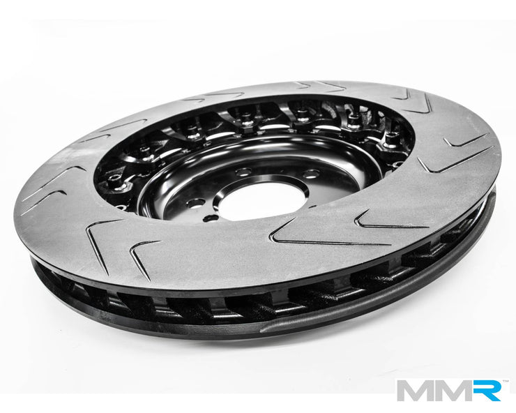 MMX Performance forged monoblock big brake kit with 380mm brake discs for BMW F2x and F3x models, shown with ventilated rotors.