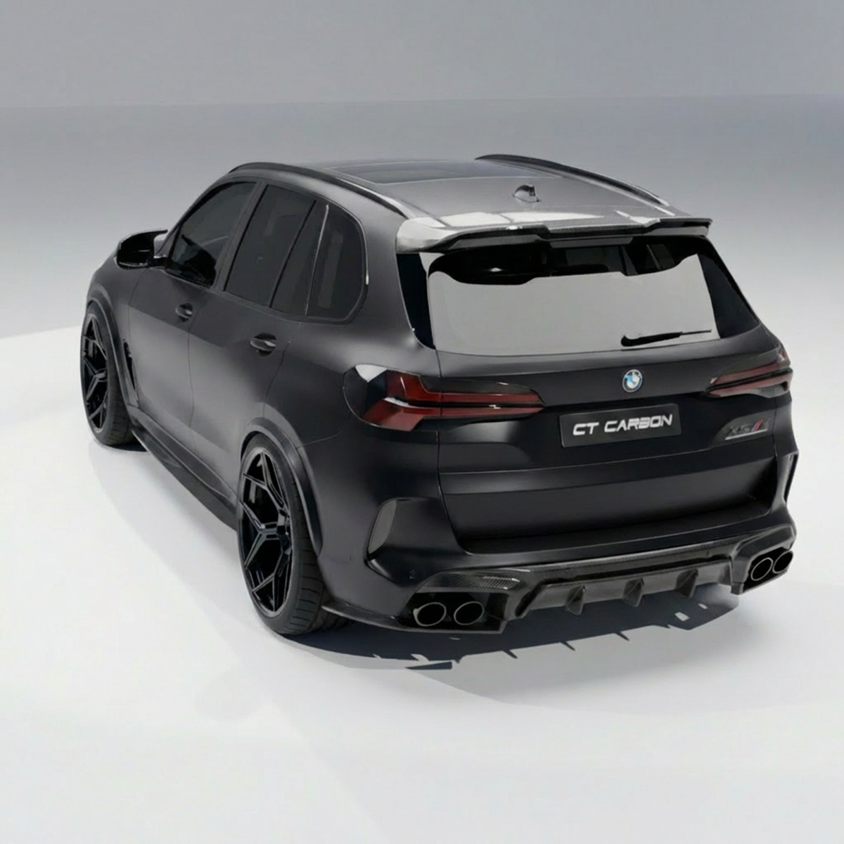 BMW F95 X5M 2023+ carbon fibre full kit by CT Carbon, including front and rear bumper accents and side panel trim.