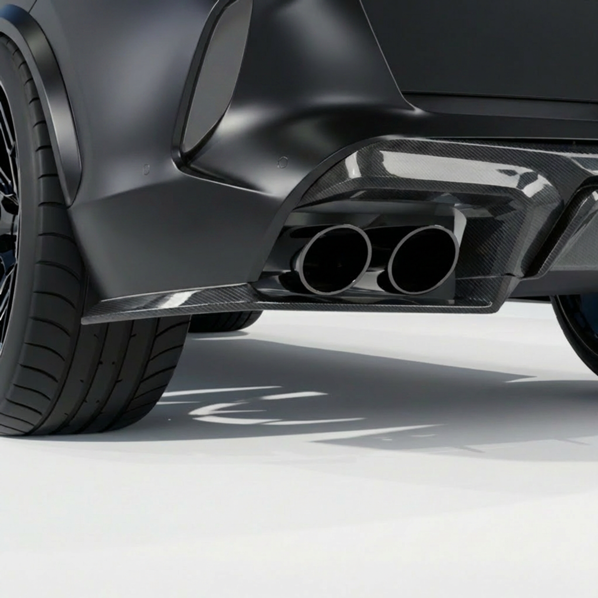 BMW F95 X5M 2023+ CT Design carbon fibre full kit, showcasing sleek carbon fibre parts for enhanced sporty look.